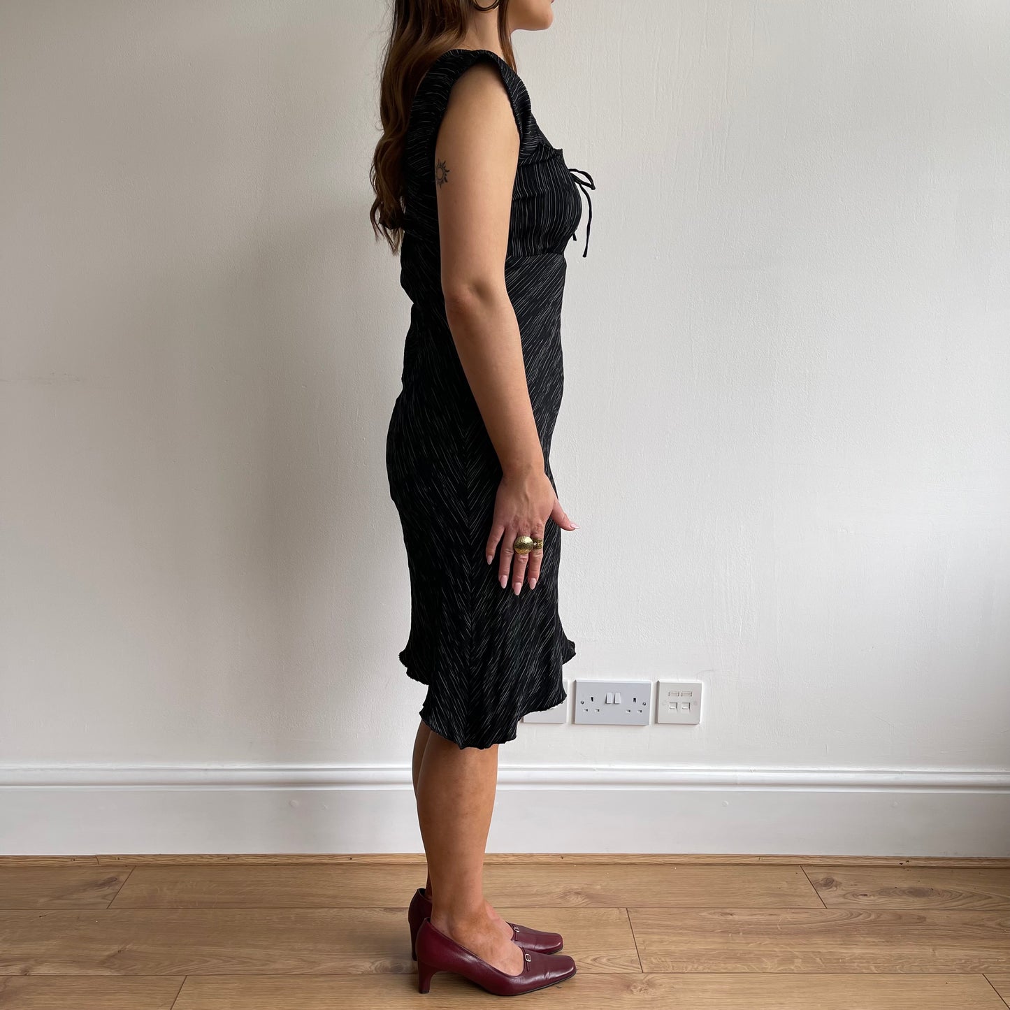Pinstripe milkmaid dress - Size M