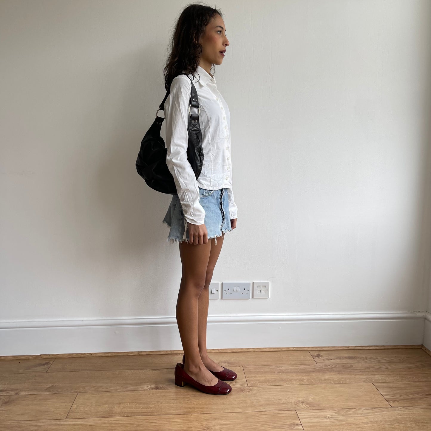 White ruched shirt - Size S