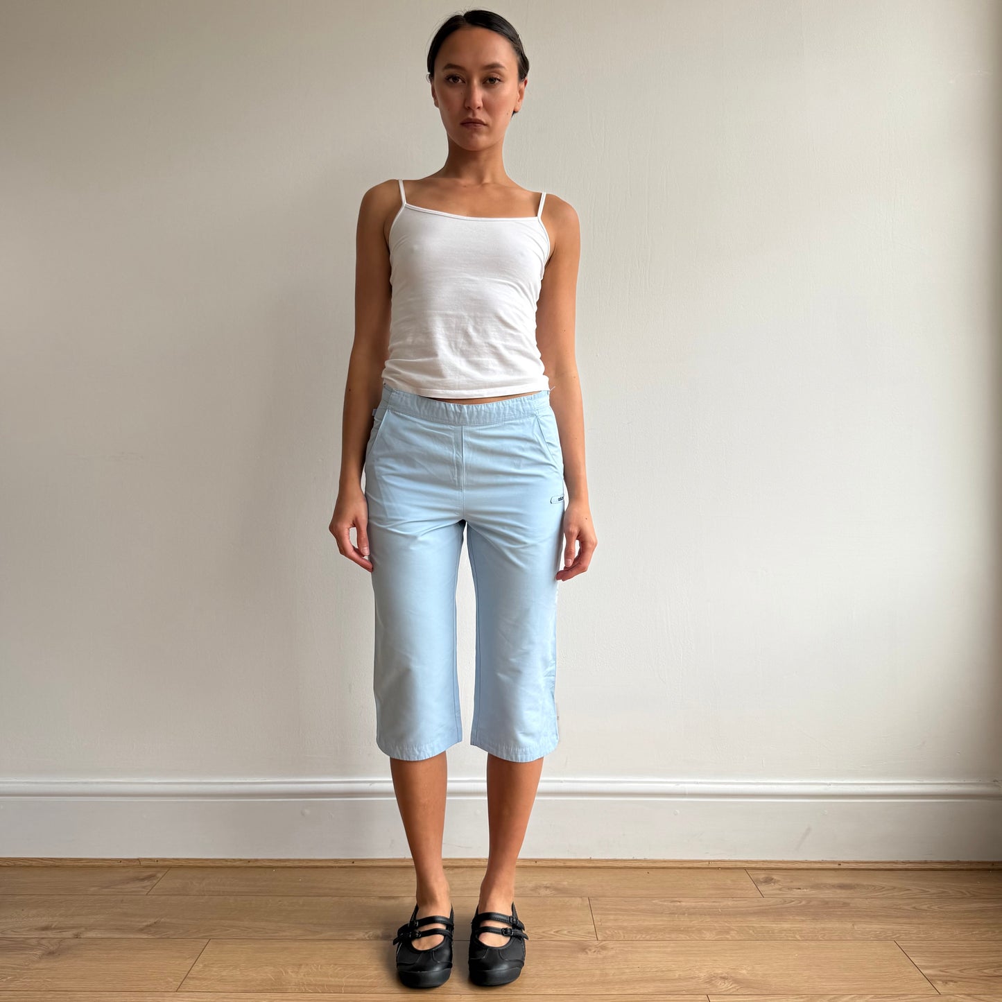 Blue Adidas side tab capris - Size XS