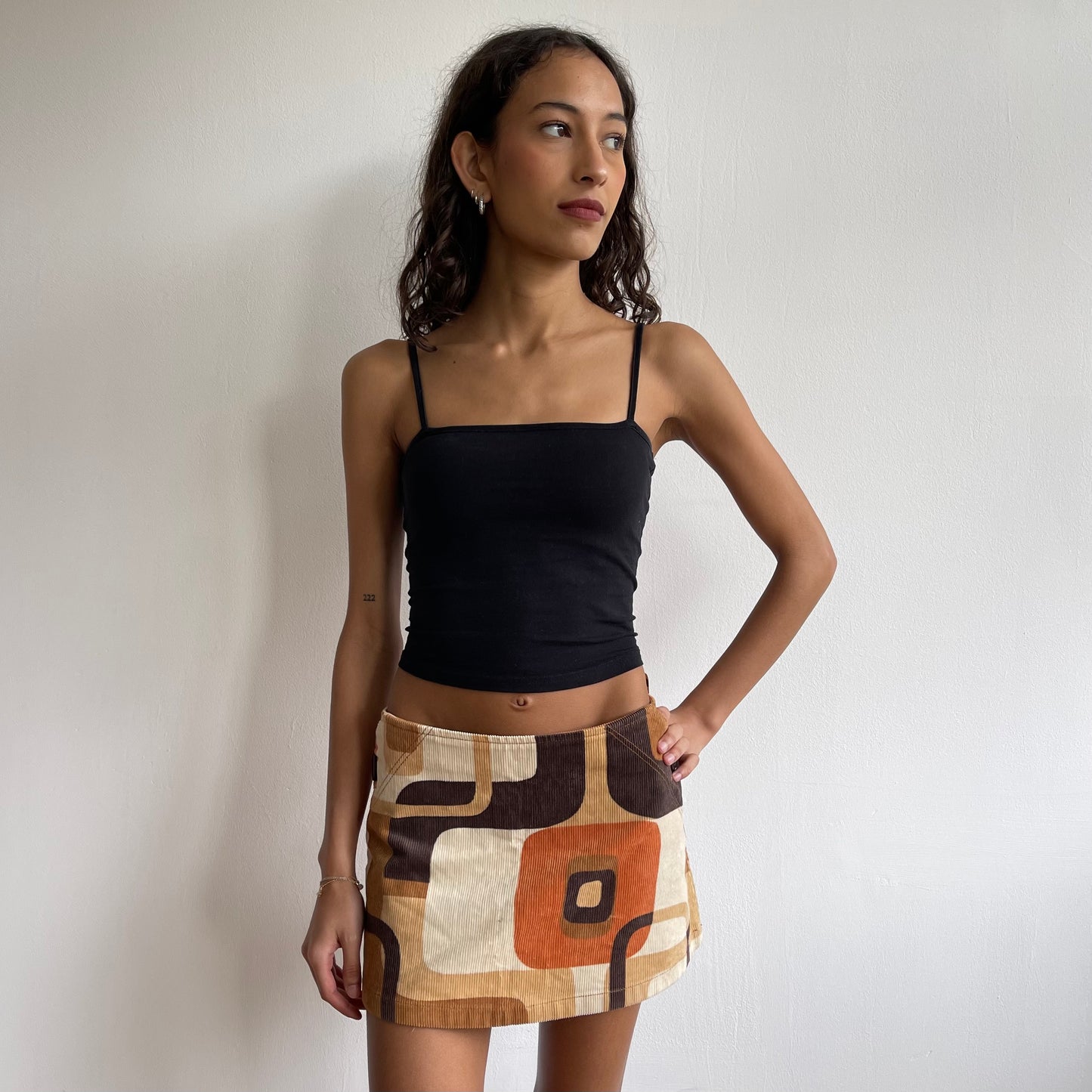 Boho cord 60’s mini skirt - Size L