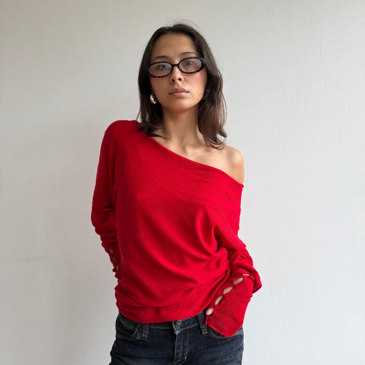 Red slouchy knit - Size L