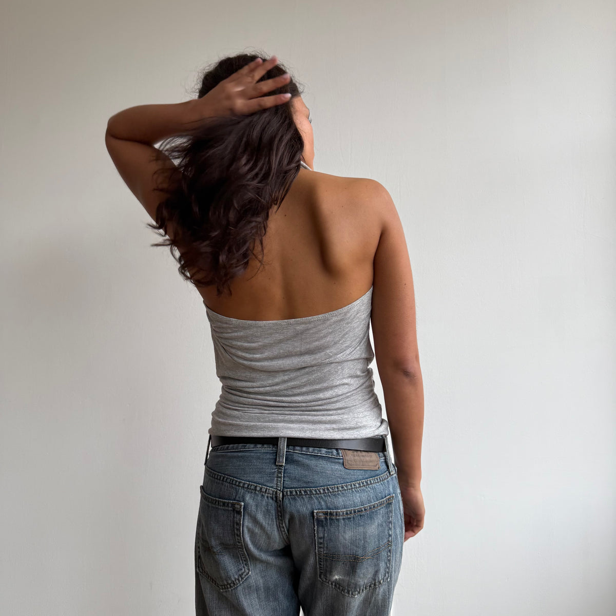 Grey halter wrap top - Size S
