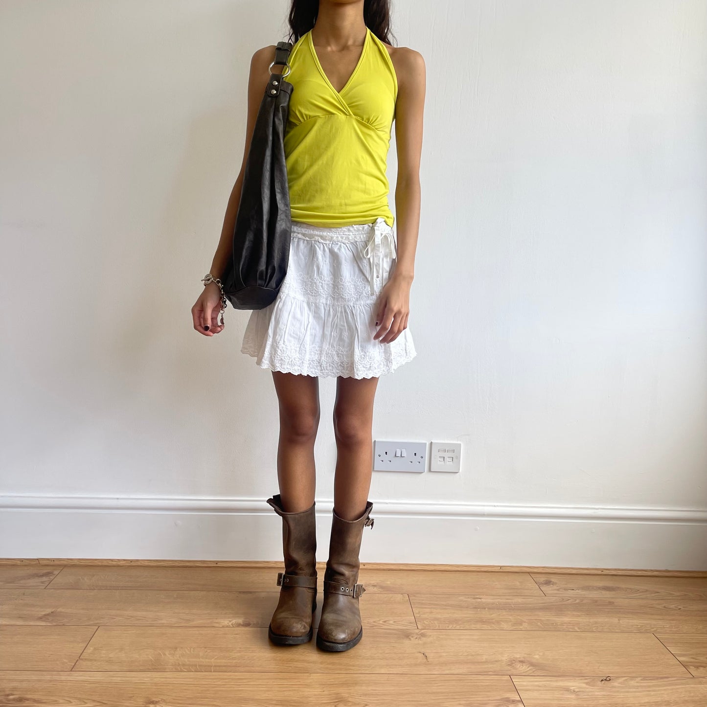 Chartreuse halter neck top - Size S