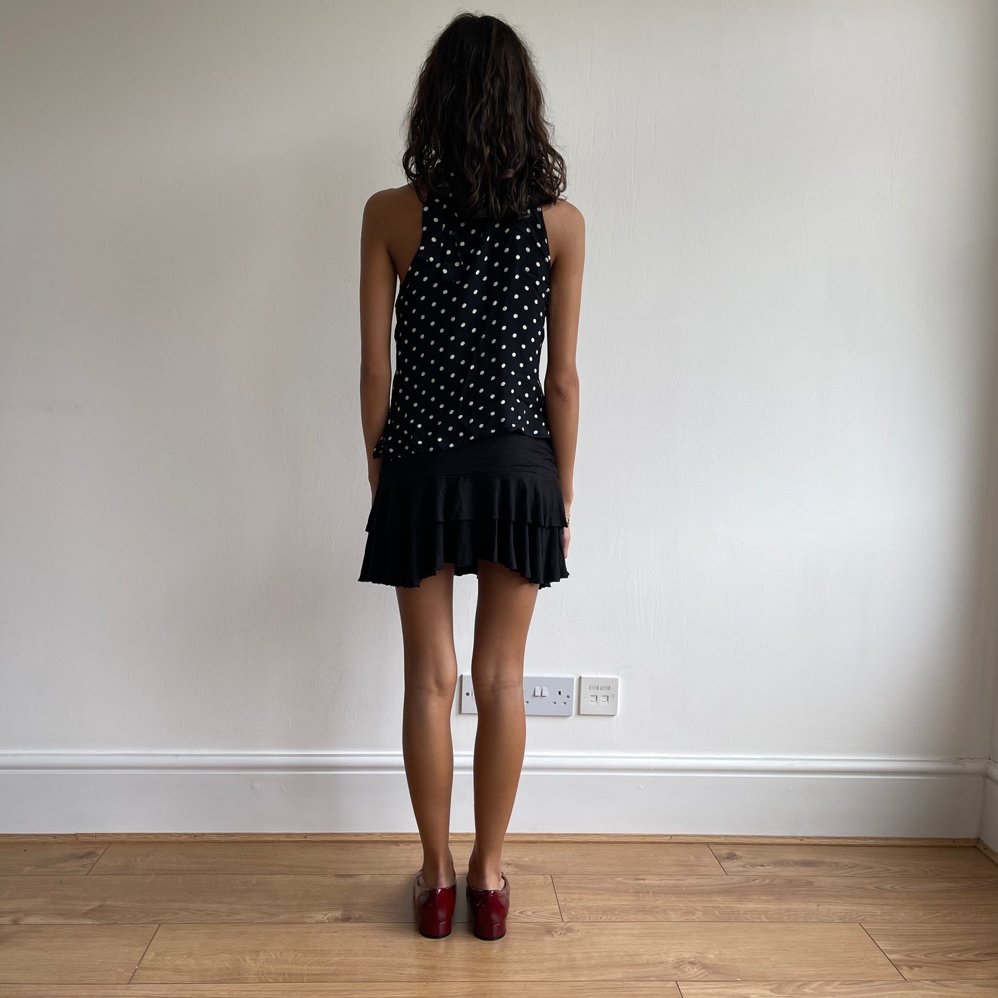Polka dot chiffon halter top - Size S