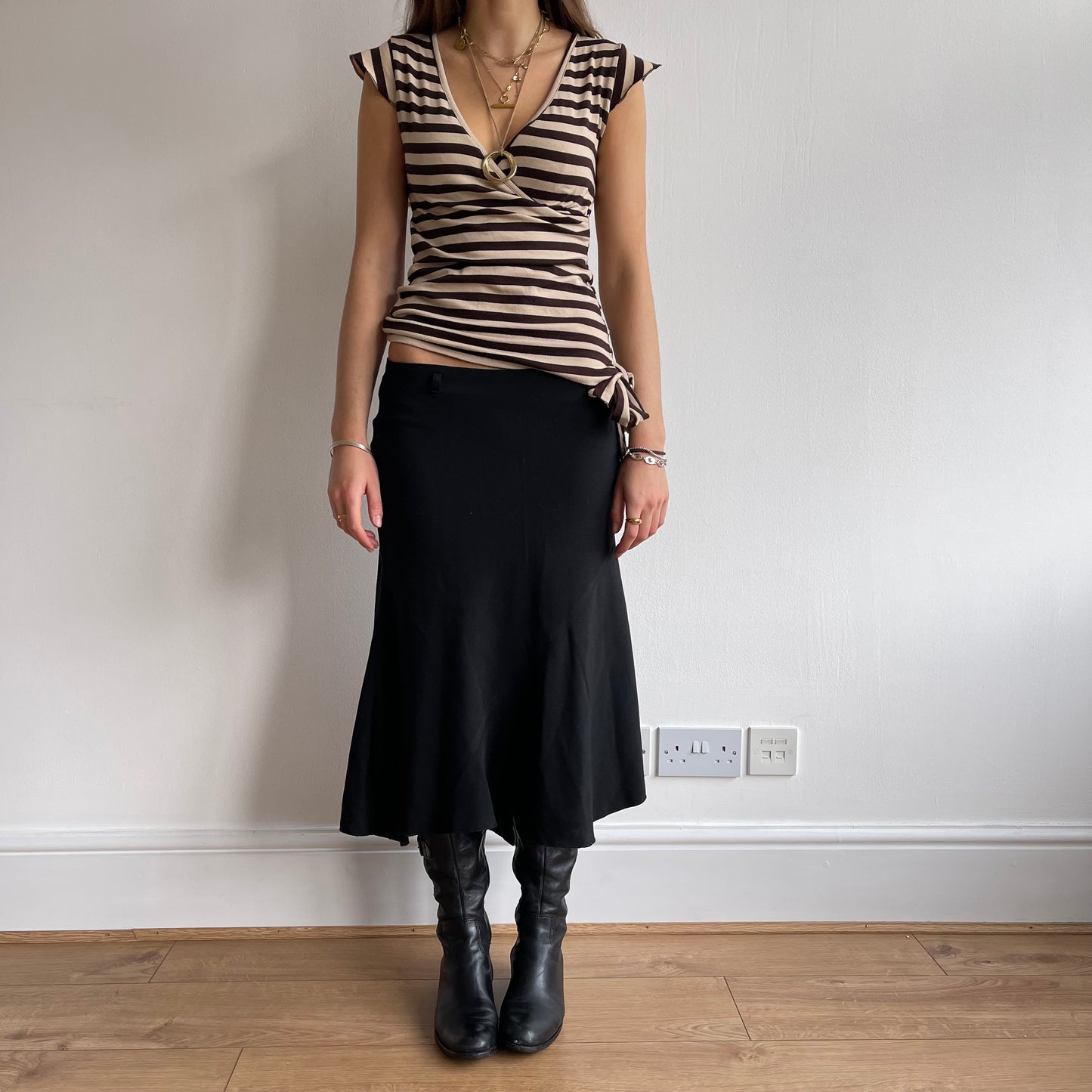 Brown and beige stripe top - Size S