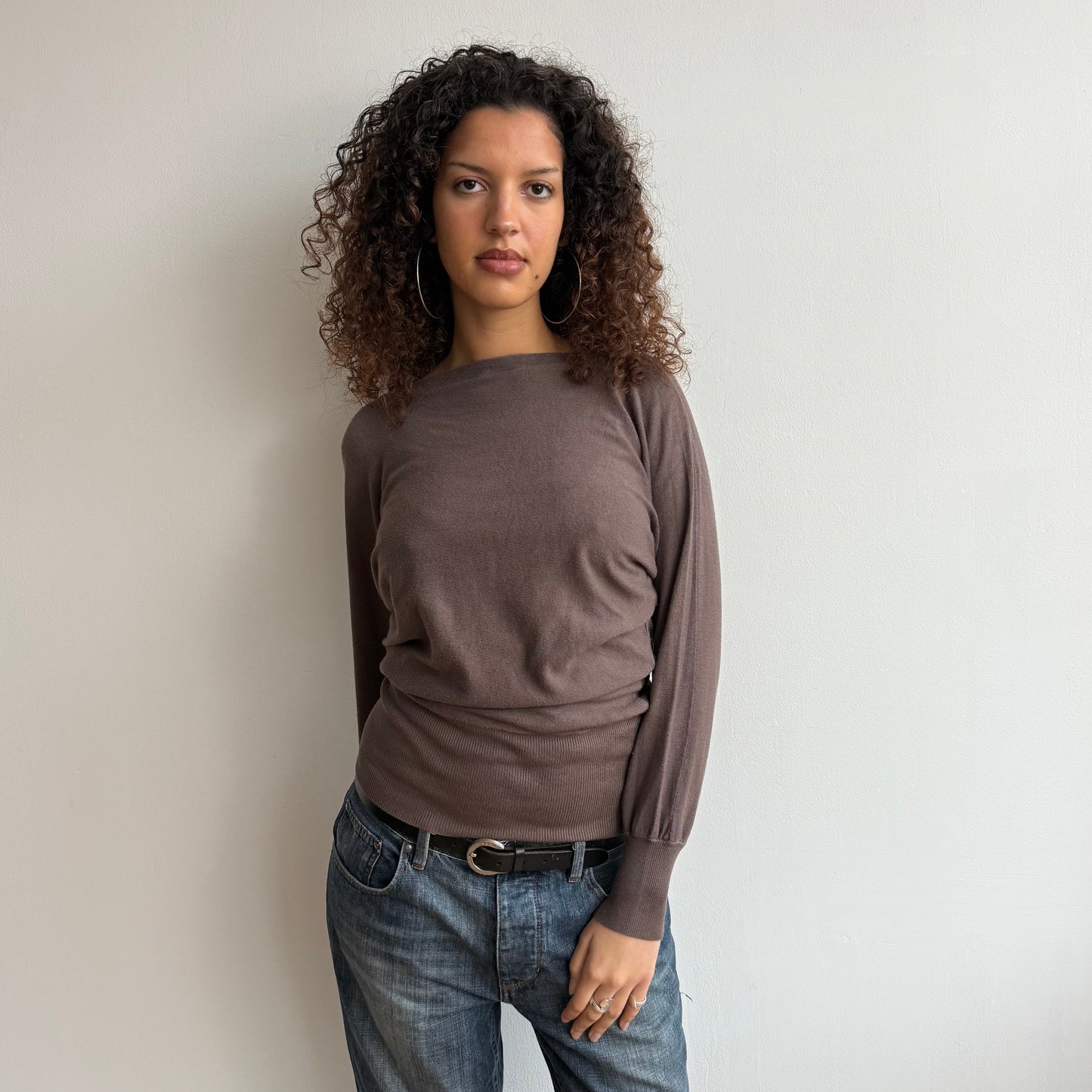 Brown slouchy batwing knit - Size M