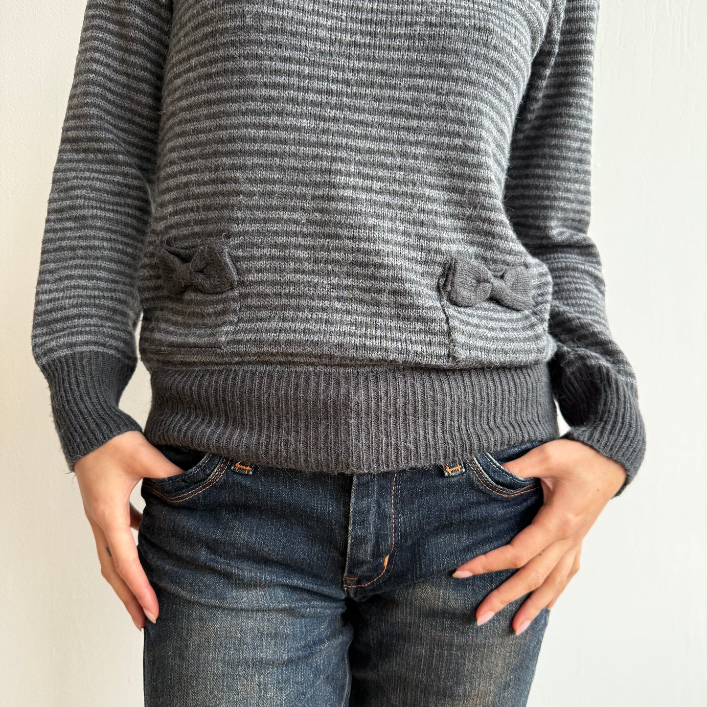 Striped bow roll neck - Size S