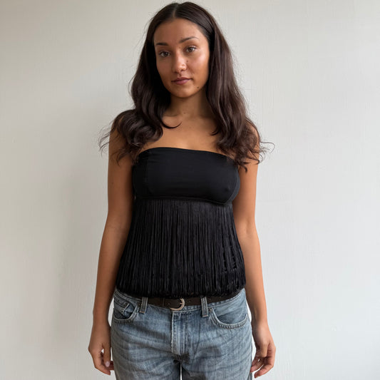 Black tassel tube top - Size S