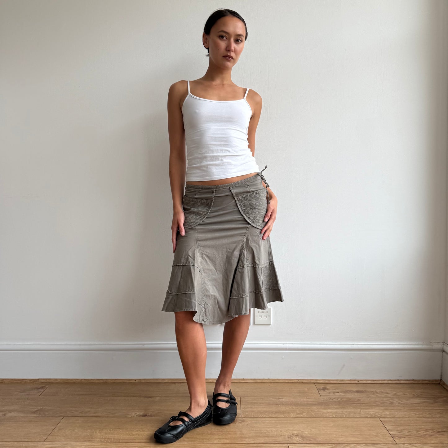 Khaki pocket midi skirt - Size S