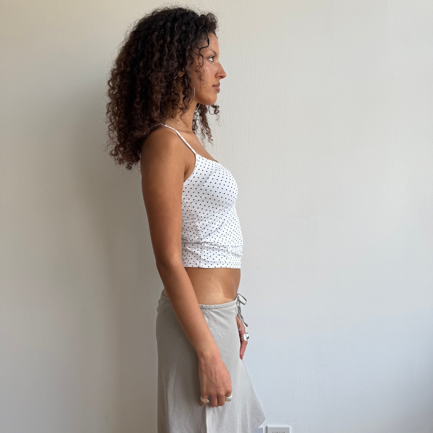 White polka dot cami - Size S