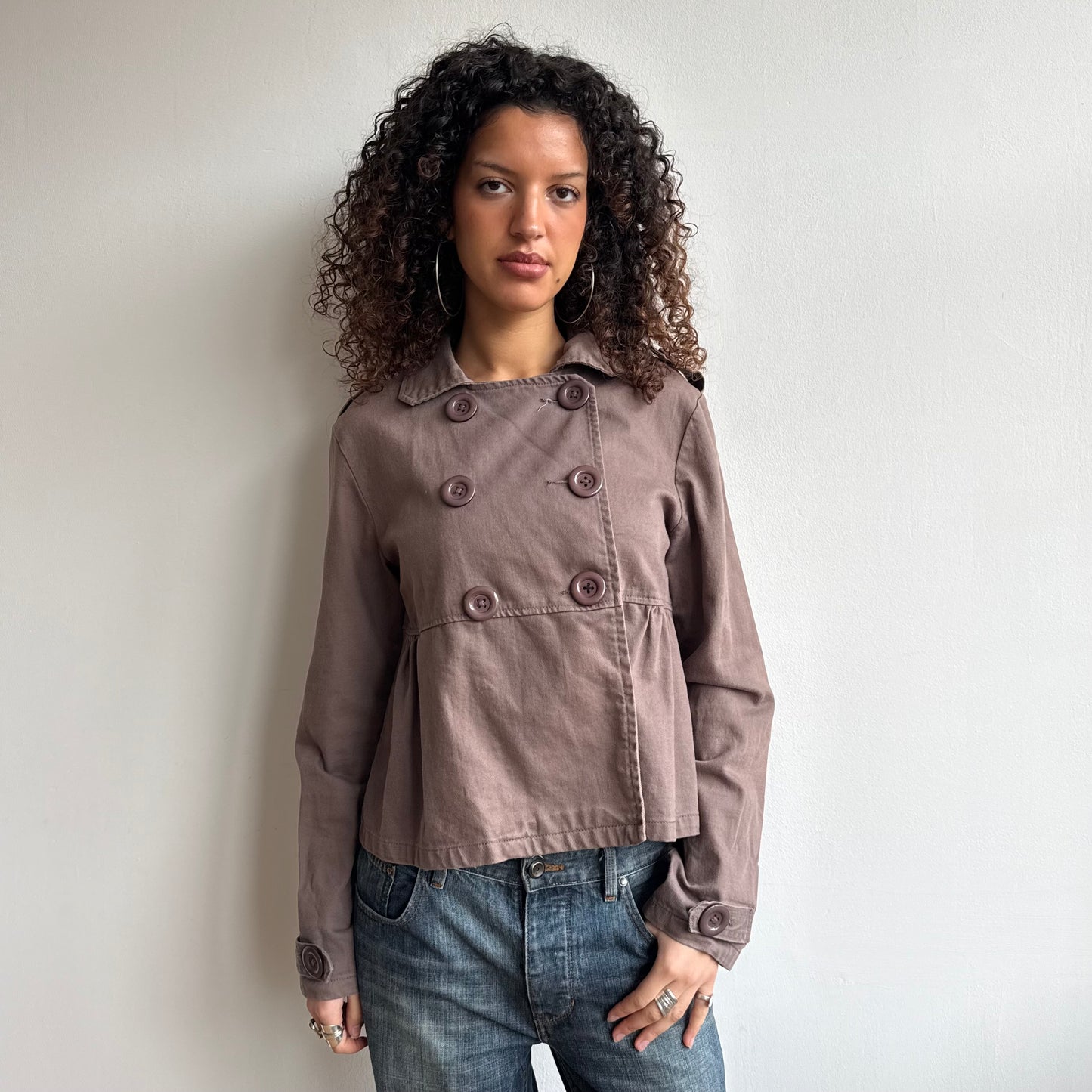 Brown double breasted peacoat - Size L