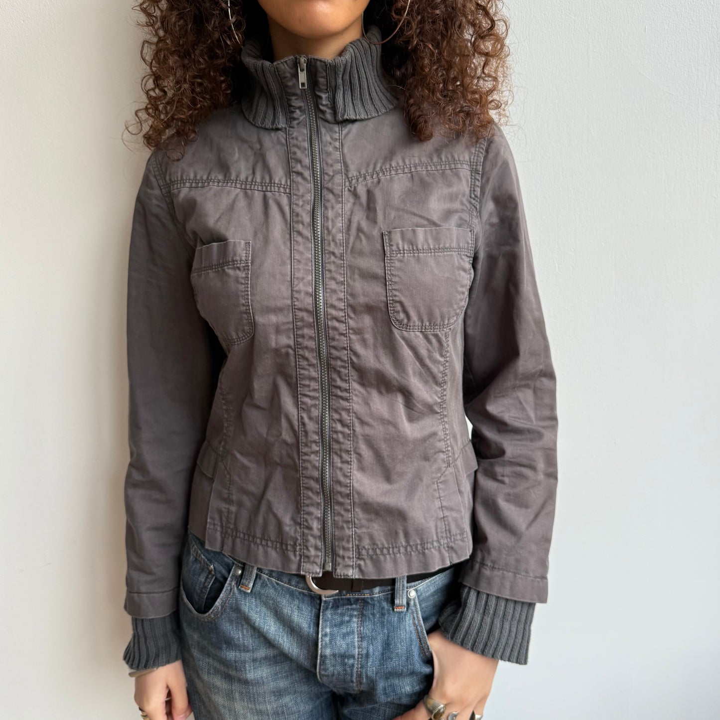 Charcoal grey cargo jacket - Size M