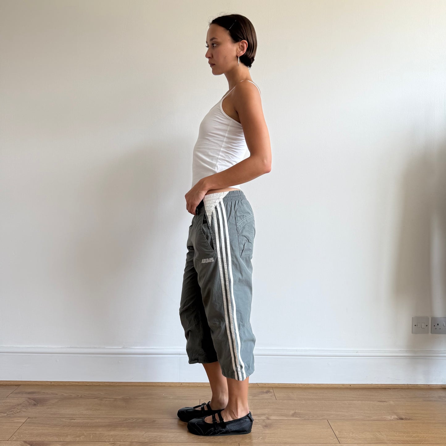 Charcoal grey Adidas capris - Size S