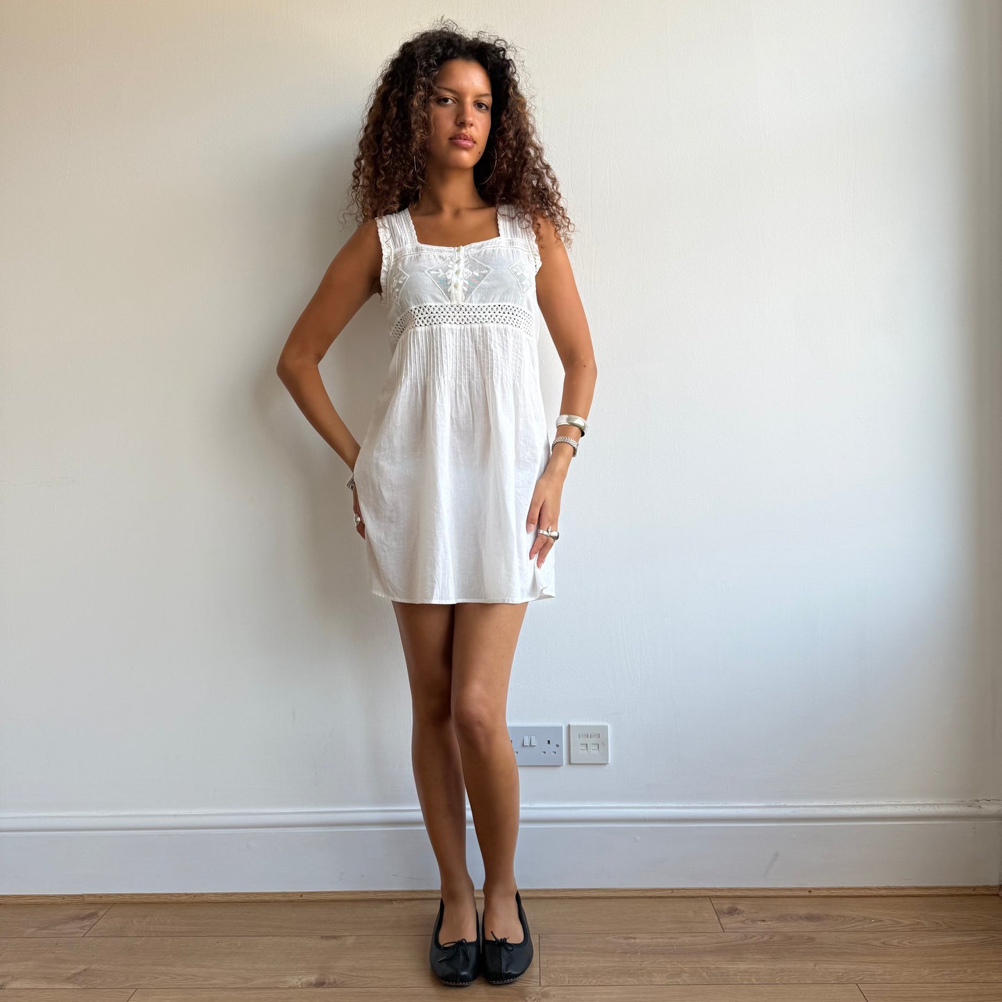 White lace babydoll dress - Size S