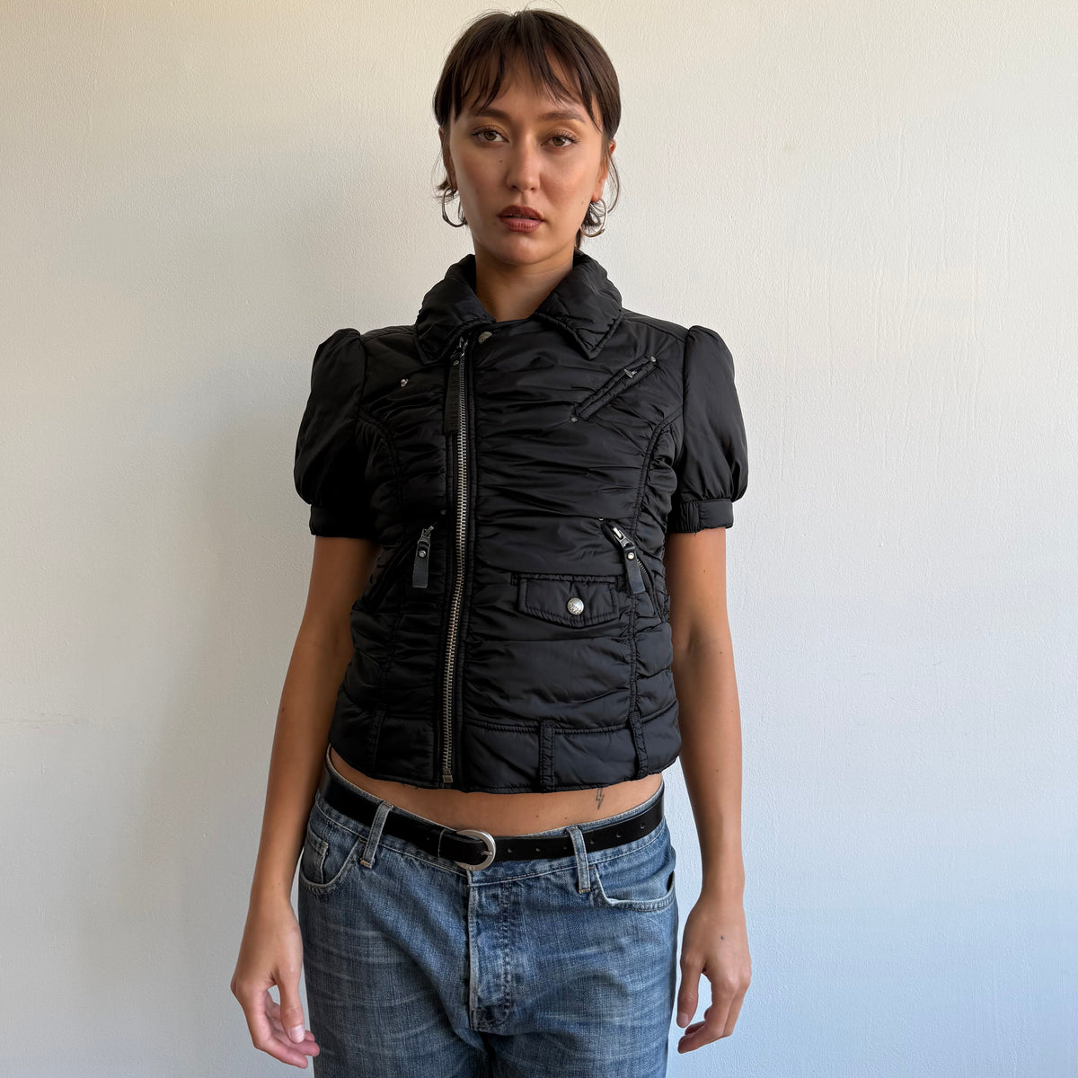 Miss Sixty black short sleeve puffer - Size S/M