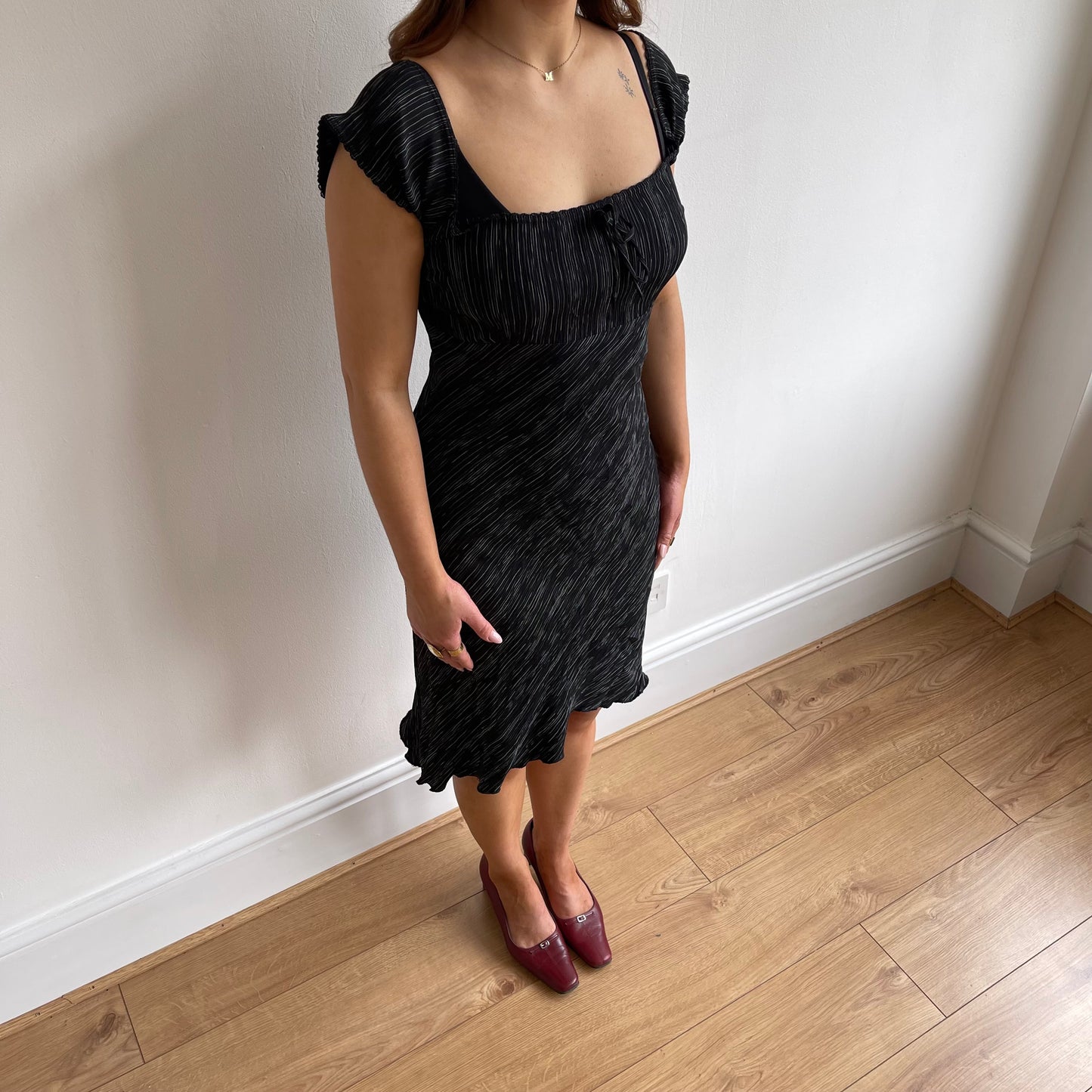 Pinstripe milkmaid dress - Size M