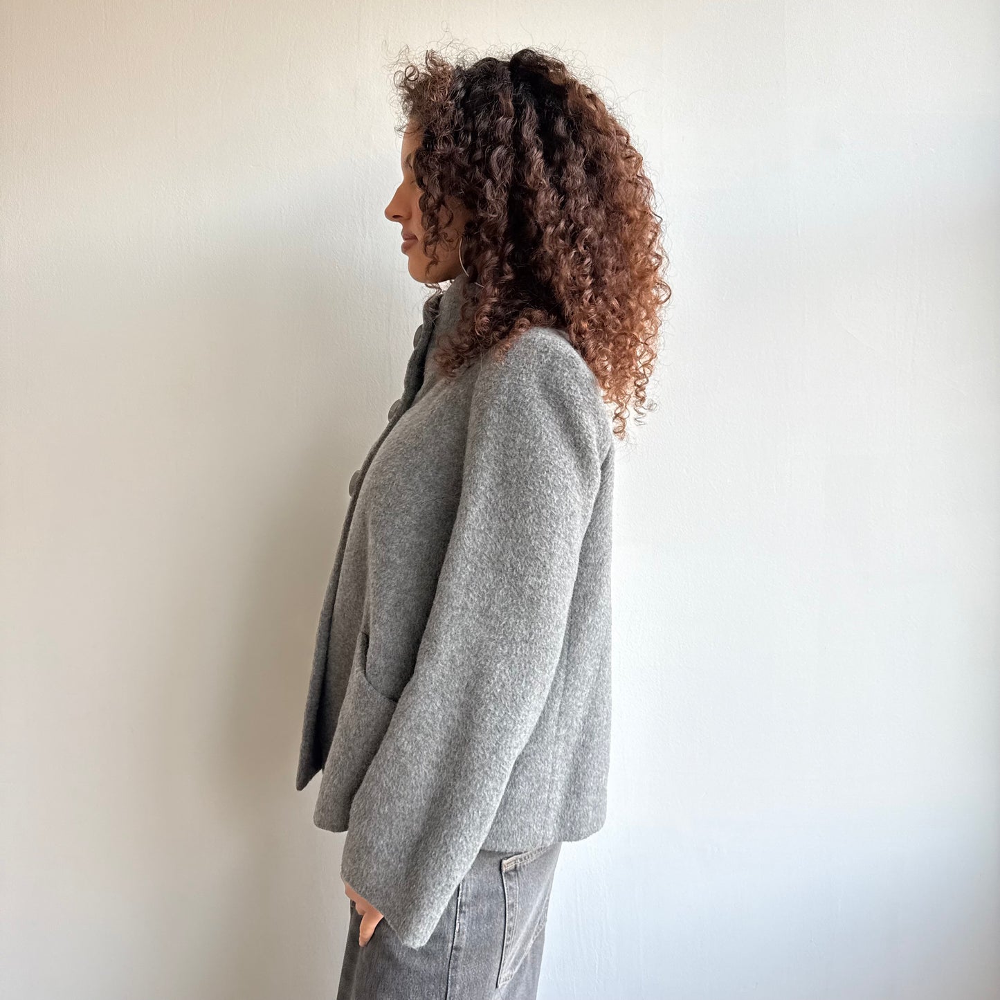 Grey wool peacoat - Size M