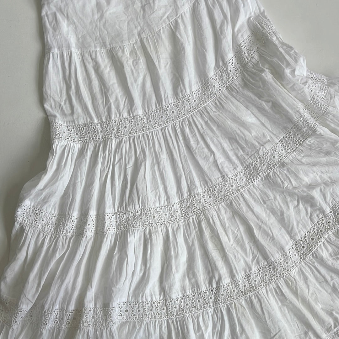 White boho maxi skirt - Size S