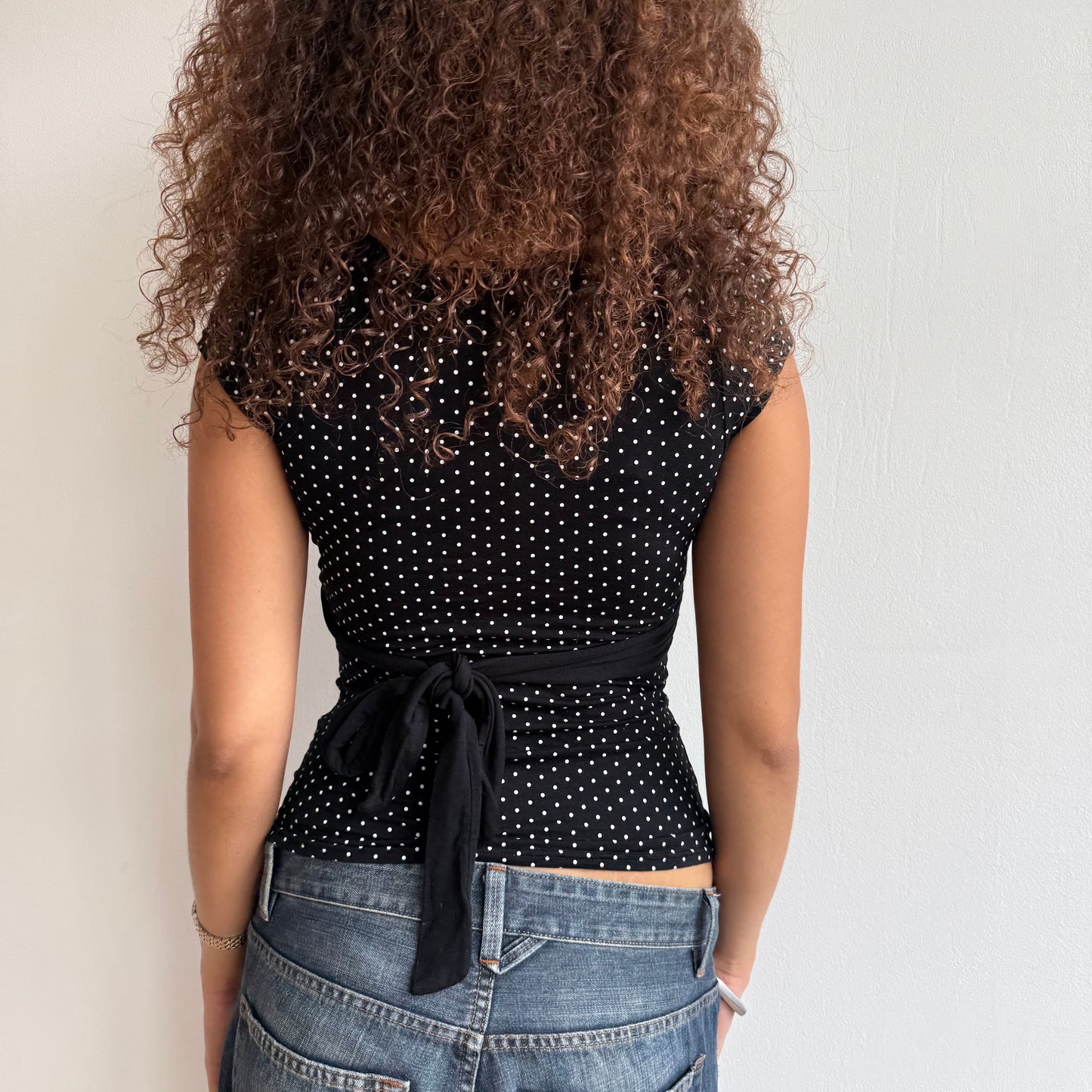 Polka dot tie top - Size S