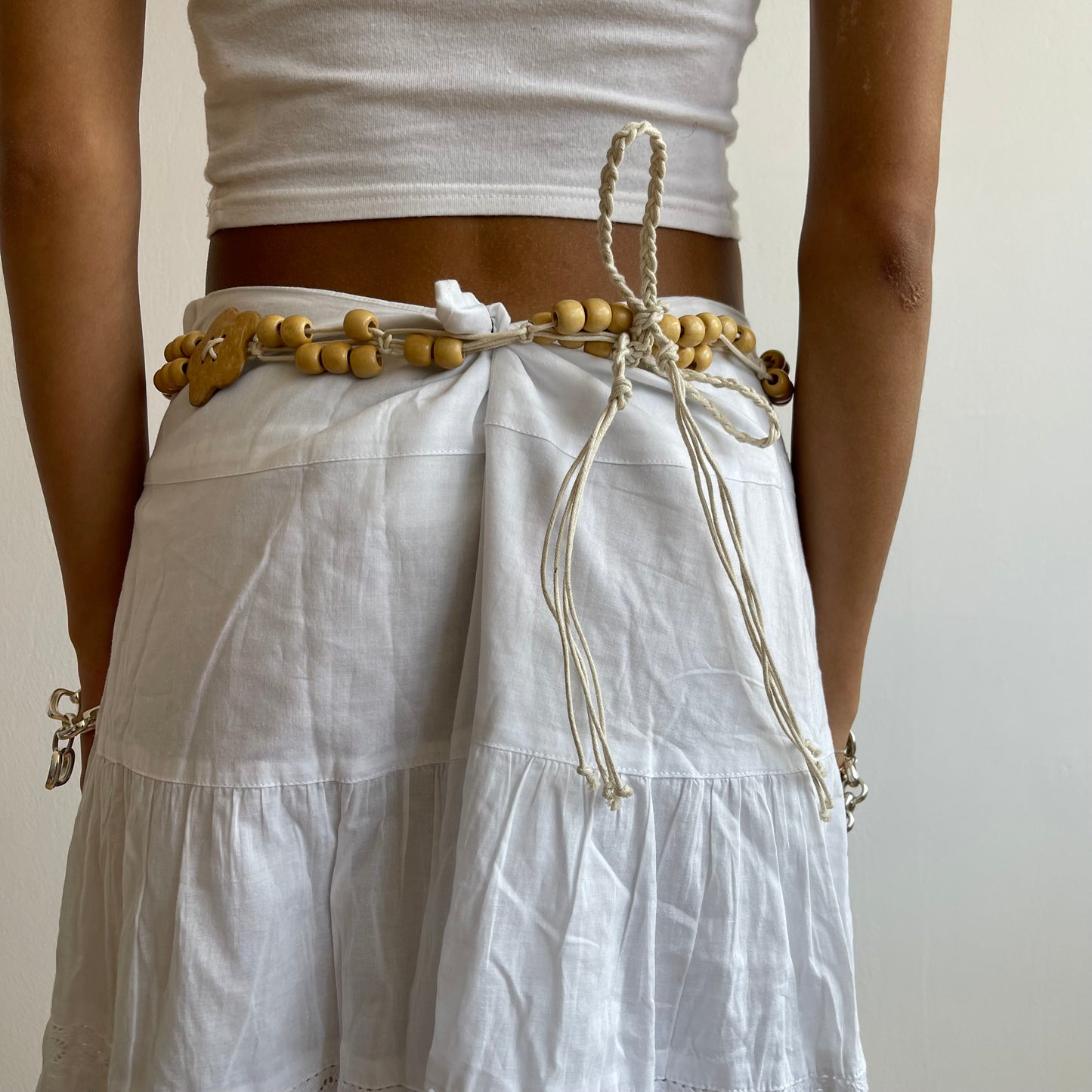 Boho beaded tie belt (4) - O/S