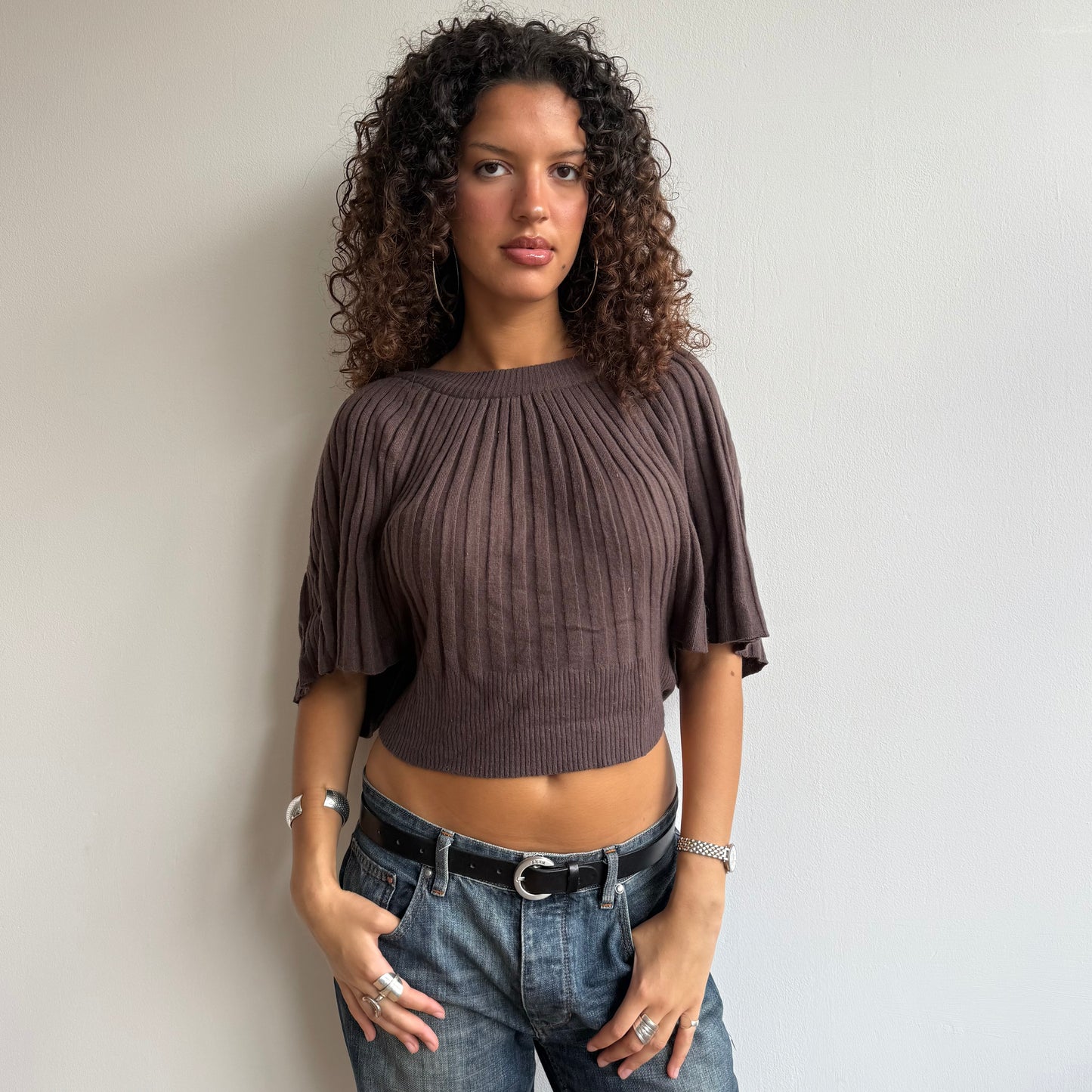 Brown batwing knit - Size M