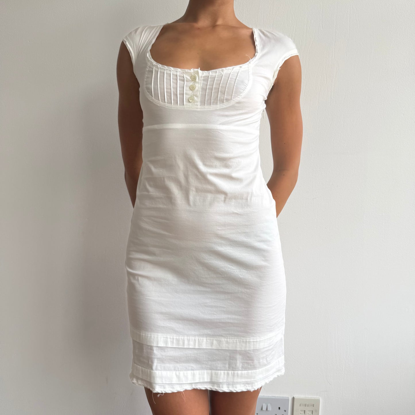 White milkmaid mini dress - Size S