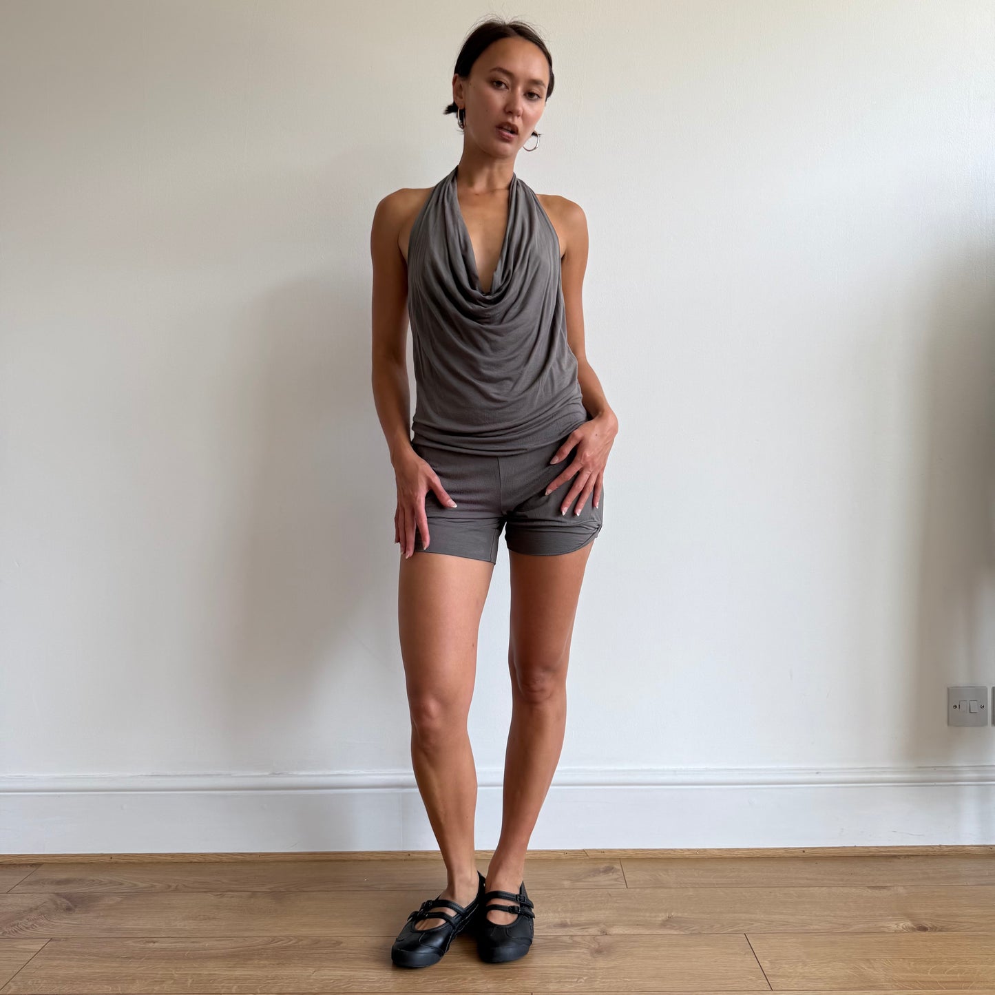 Taupe halterneck romper - Size XS-S