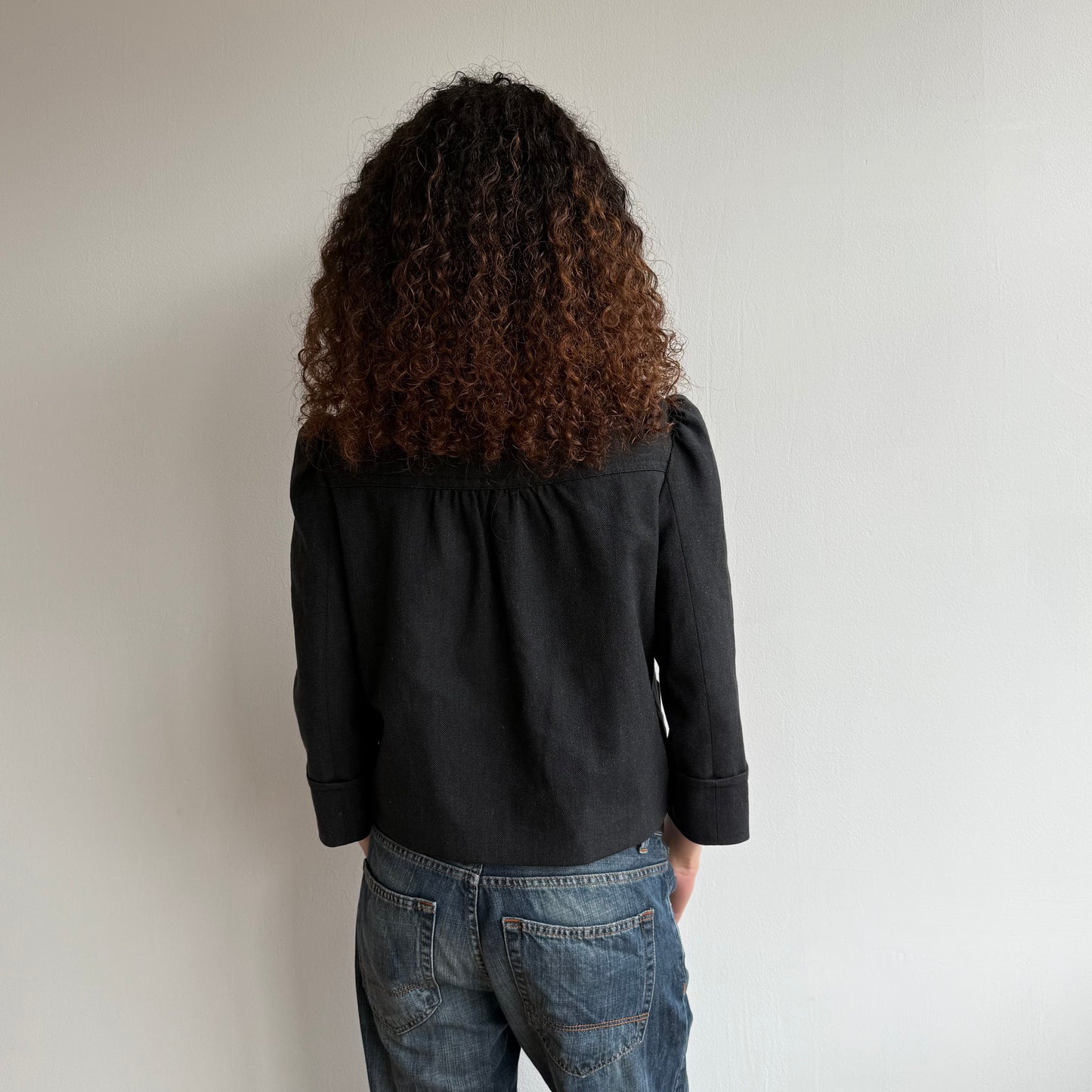 Grey 3/4 sleeve peacoat - Size M