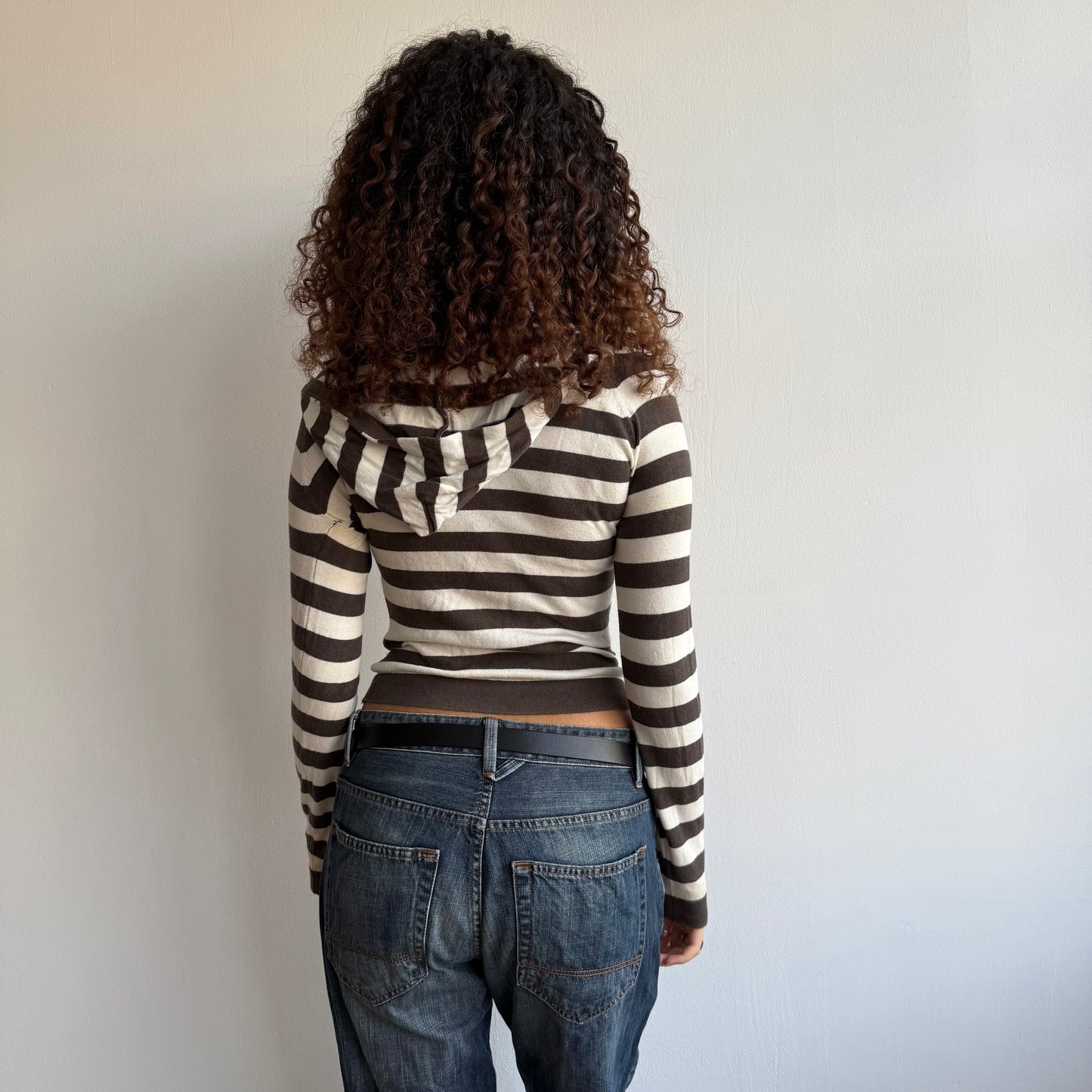 Brown striped hooded knit - Size XS + S