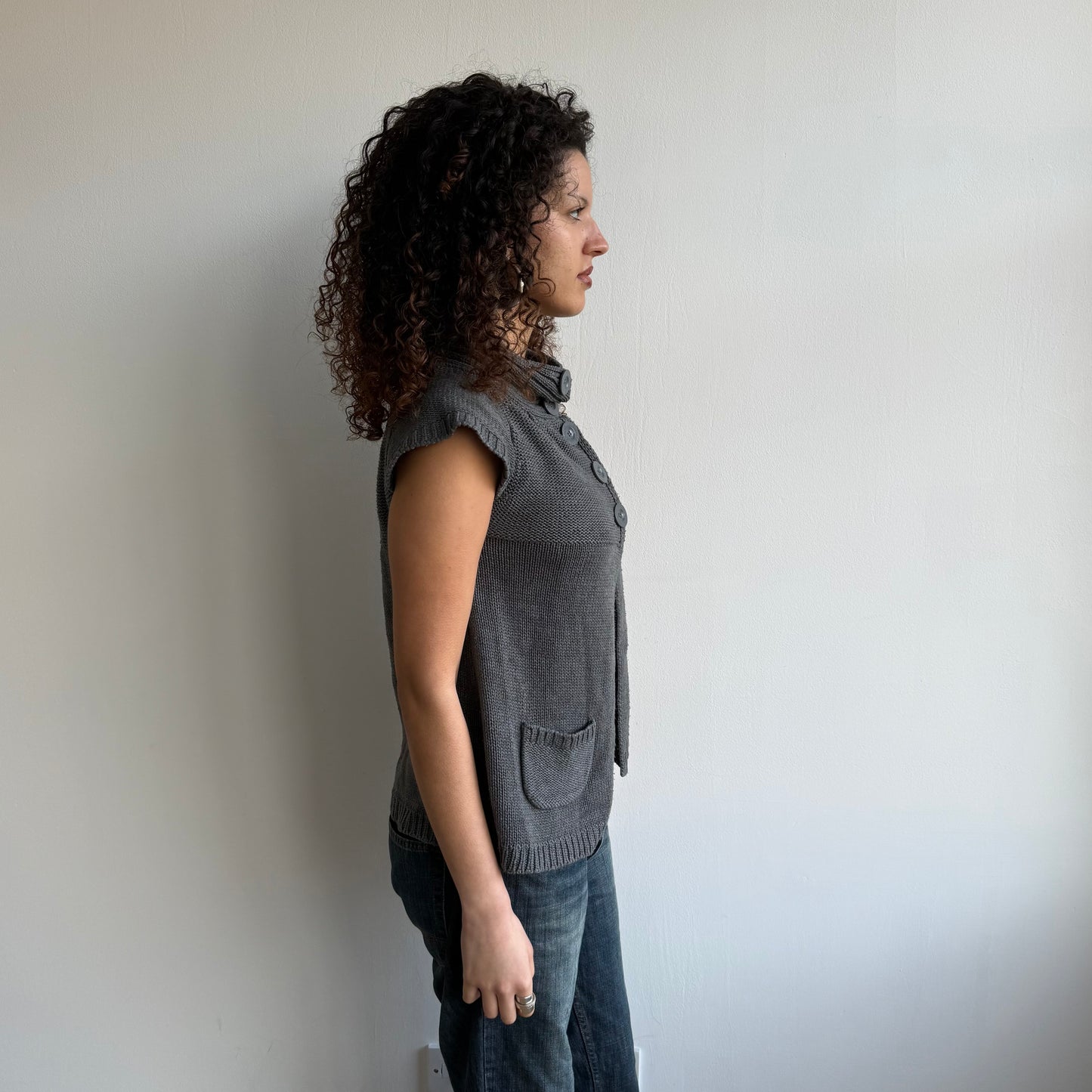 Dark grey open front Cardi - Size M/L