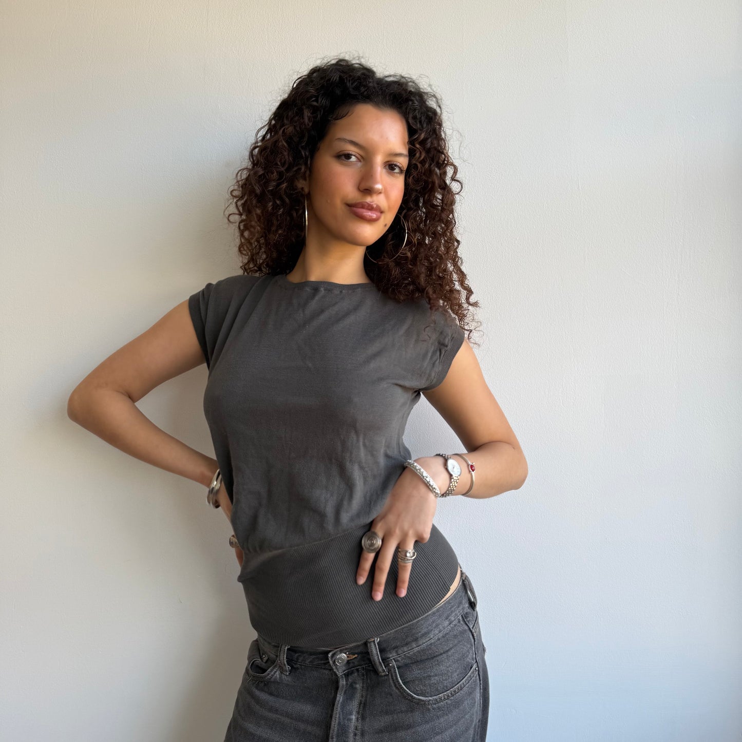 Khaki slouchy knit - Size S