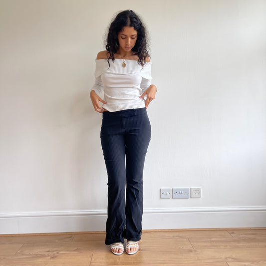 Black pinstripe trousers - Size XS