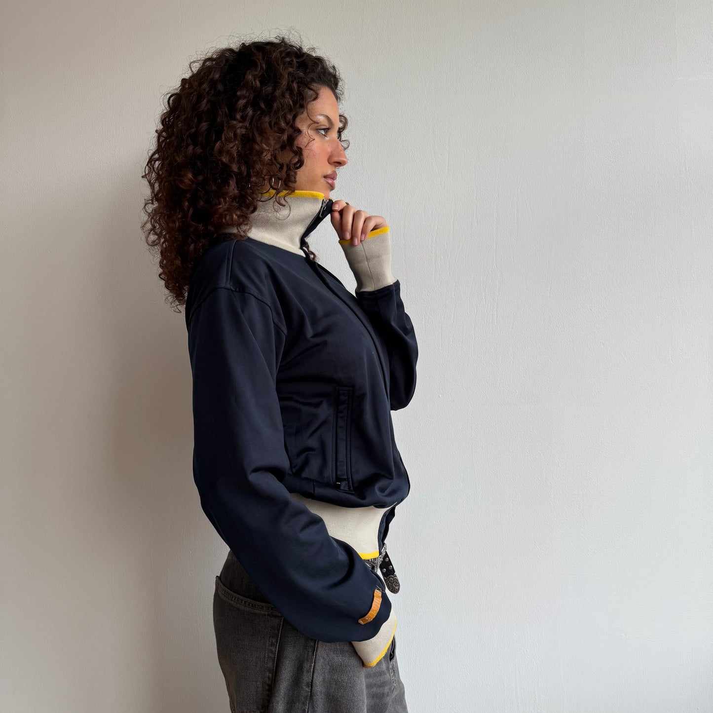 Navy Adidas track jacket - Size S