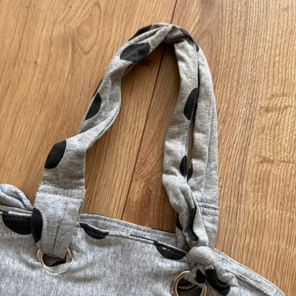 Grey polka dot tote bag - One Size