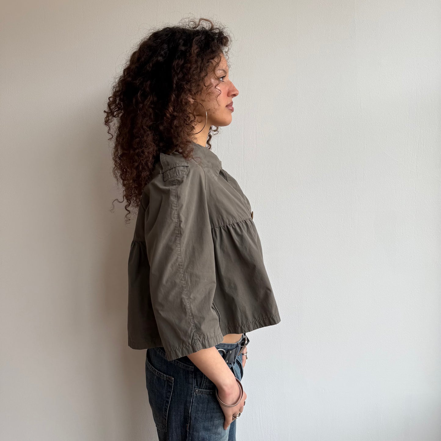 Khaki swing peacoat - Size M