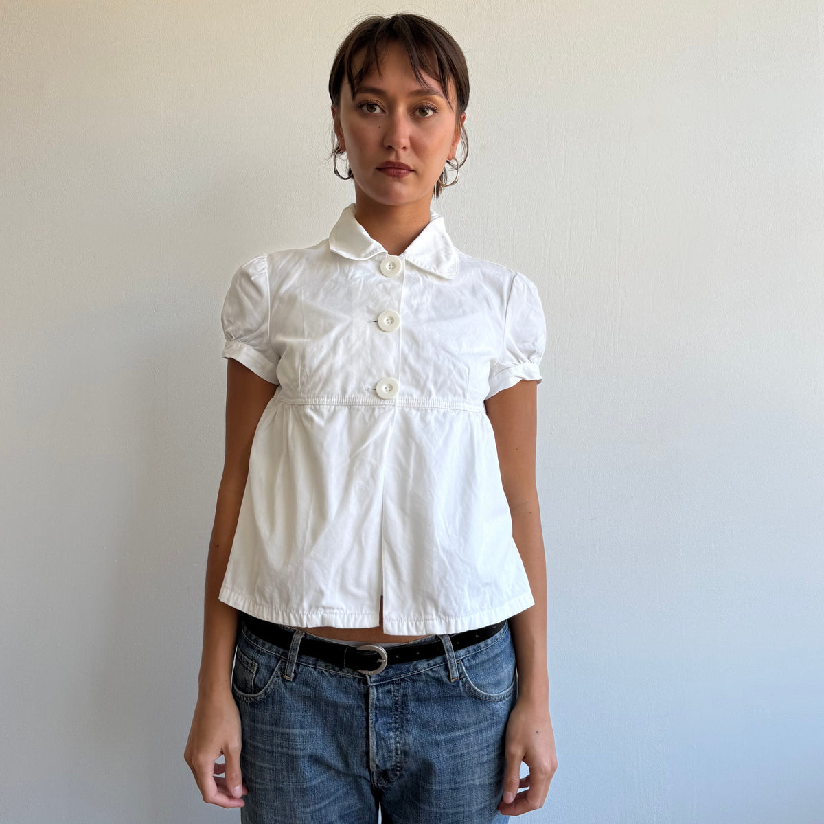 White short sleeve peacoat - Size M