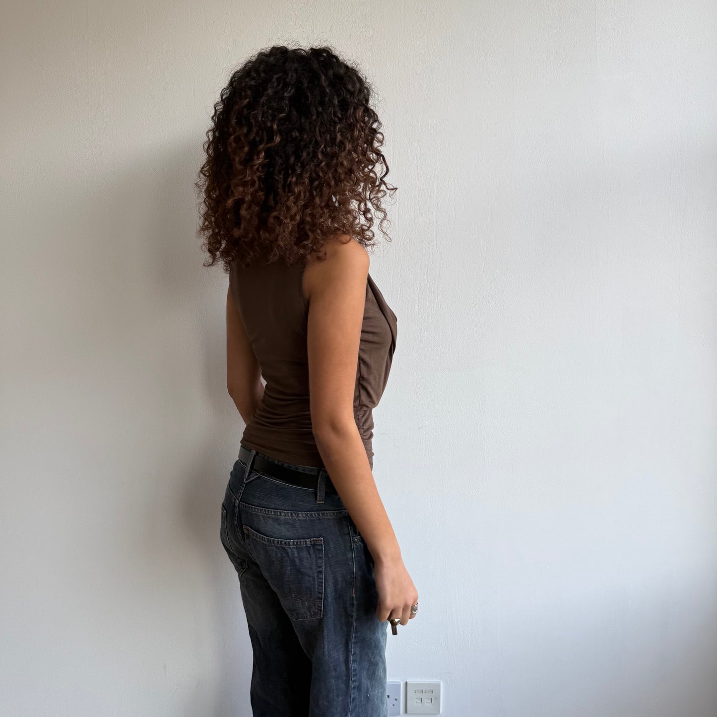 Brown wrap top - Size M
