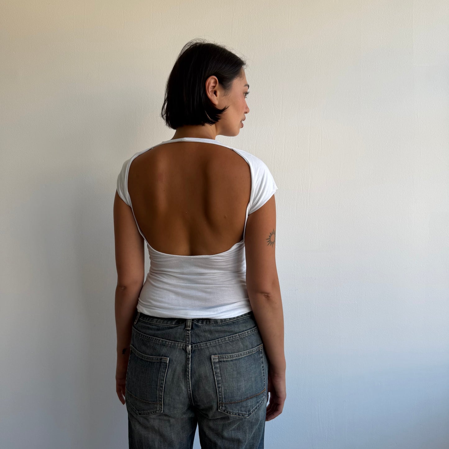 White double layer backless top - Size S/M