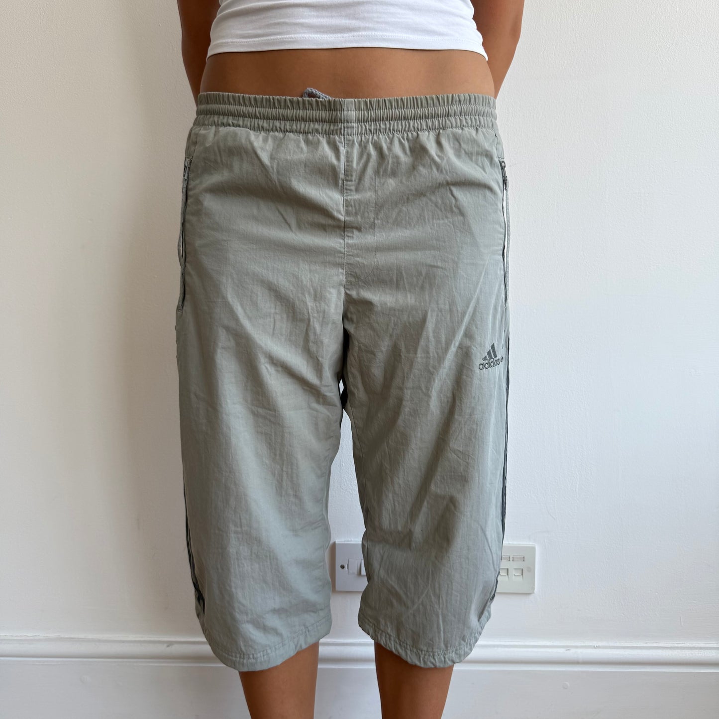 Grey Adidas cargo capris - Size M