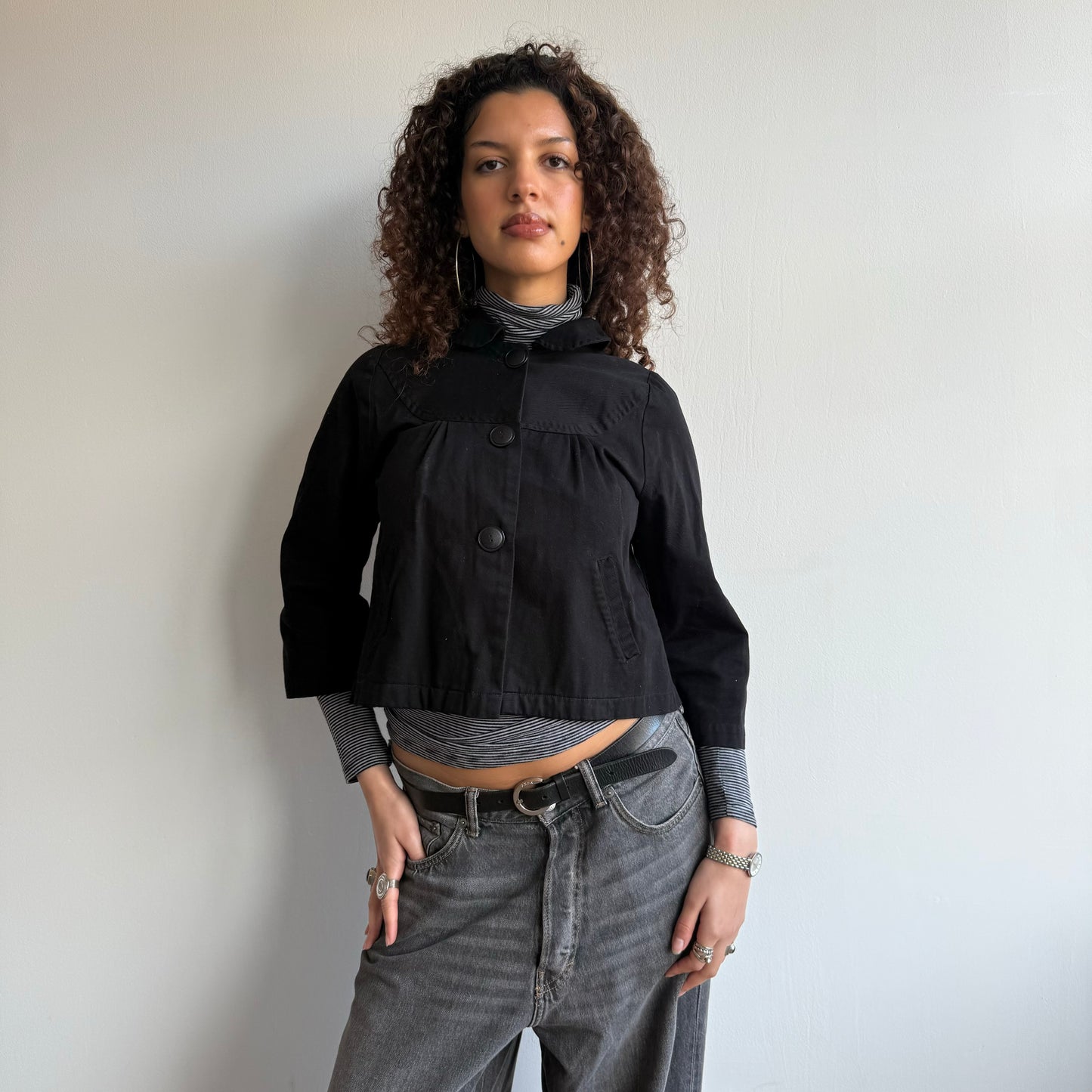 Black swing coat - Size S