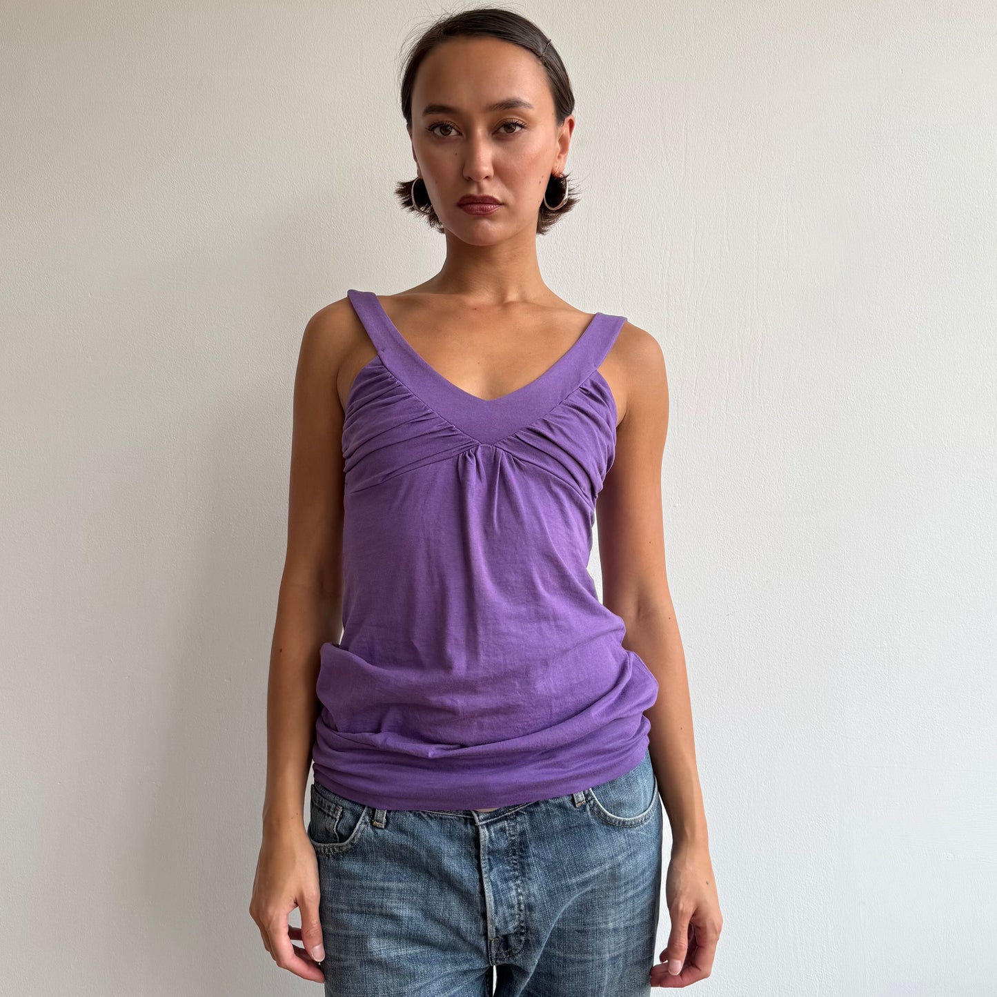 Purple cinched hem top - Size S
