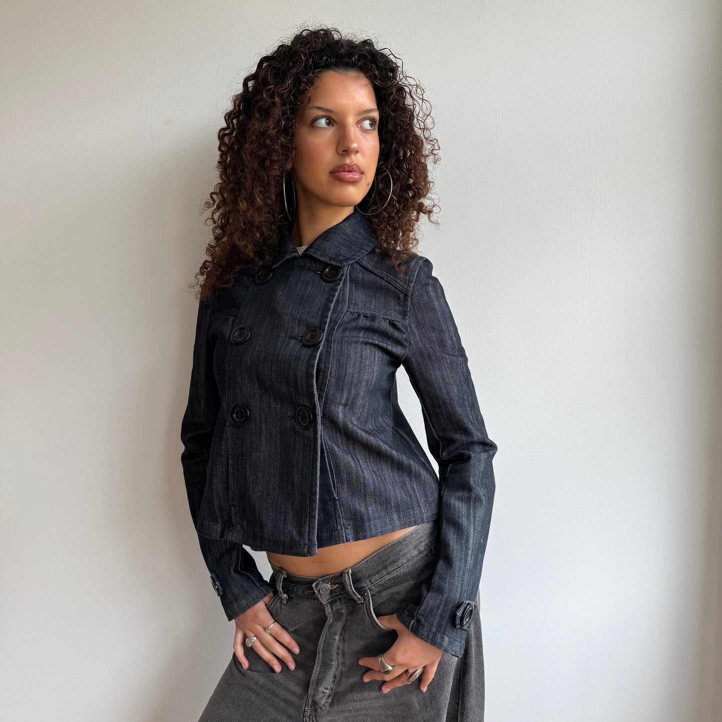 Denim double breasted peacoat - Size S