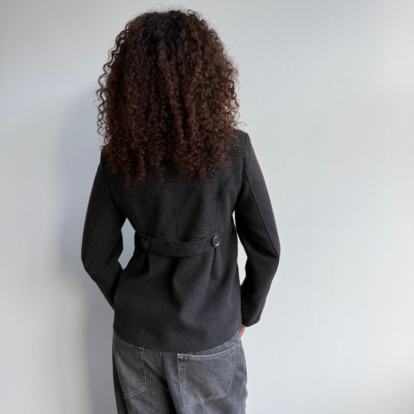 Charcoal grey peacoat - Size S