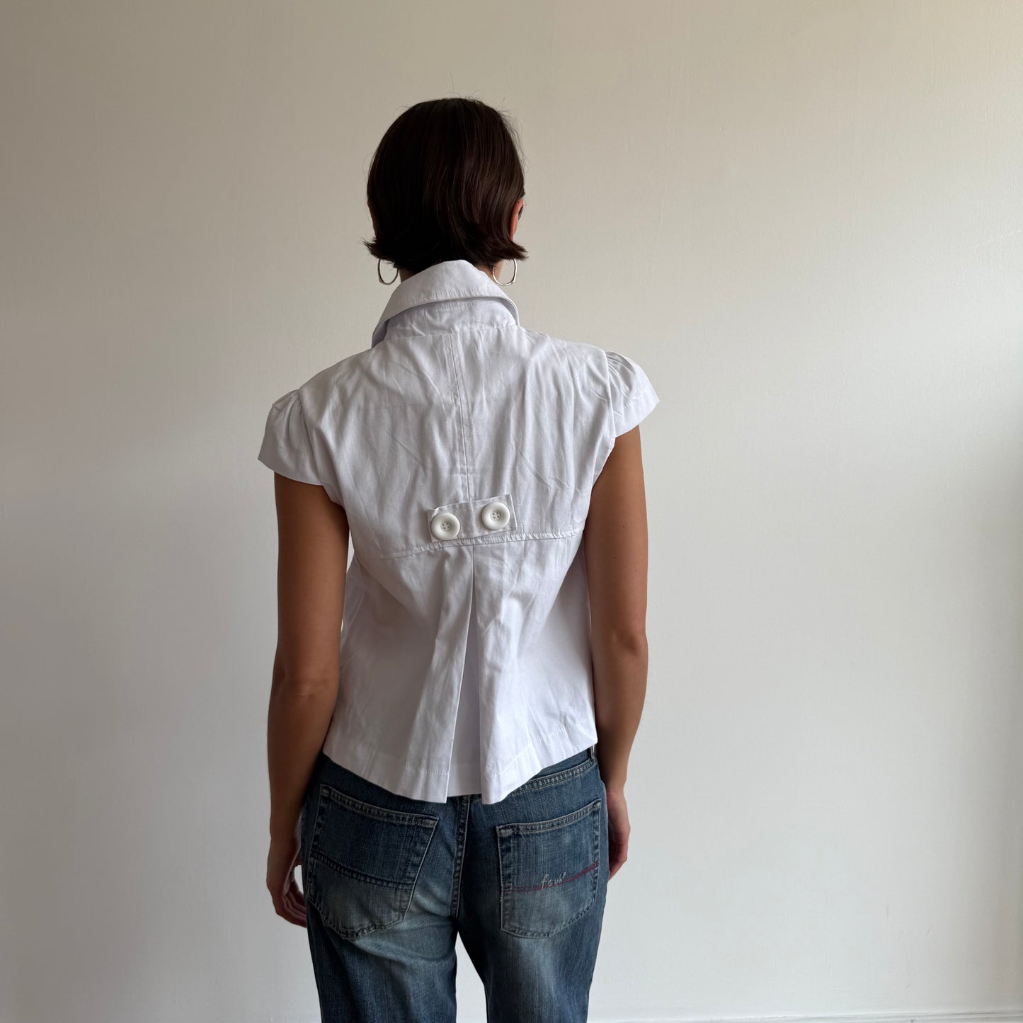 White short sleeve peacoat - Size S