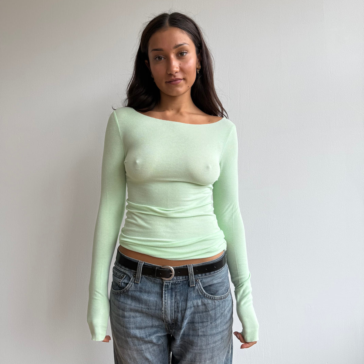 Mint knit long sleeve top - Size S-L