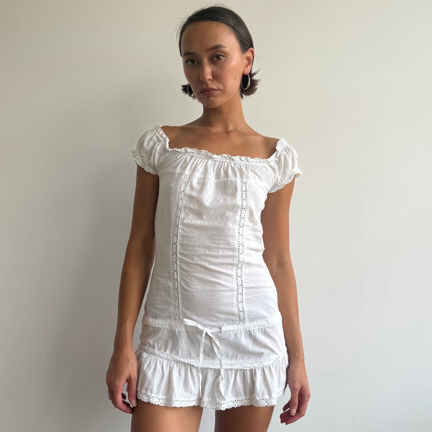 White milkmaid mini dress - Size XS