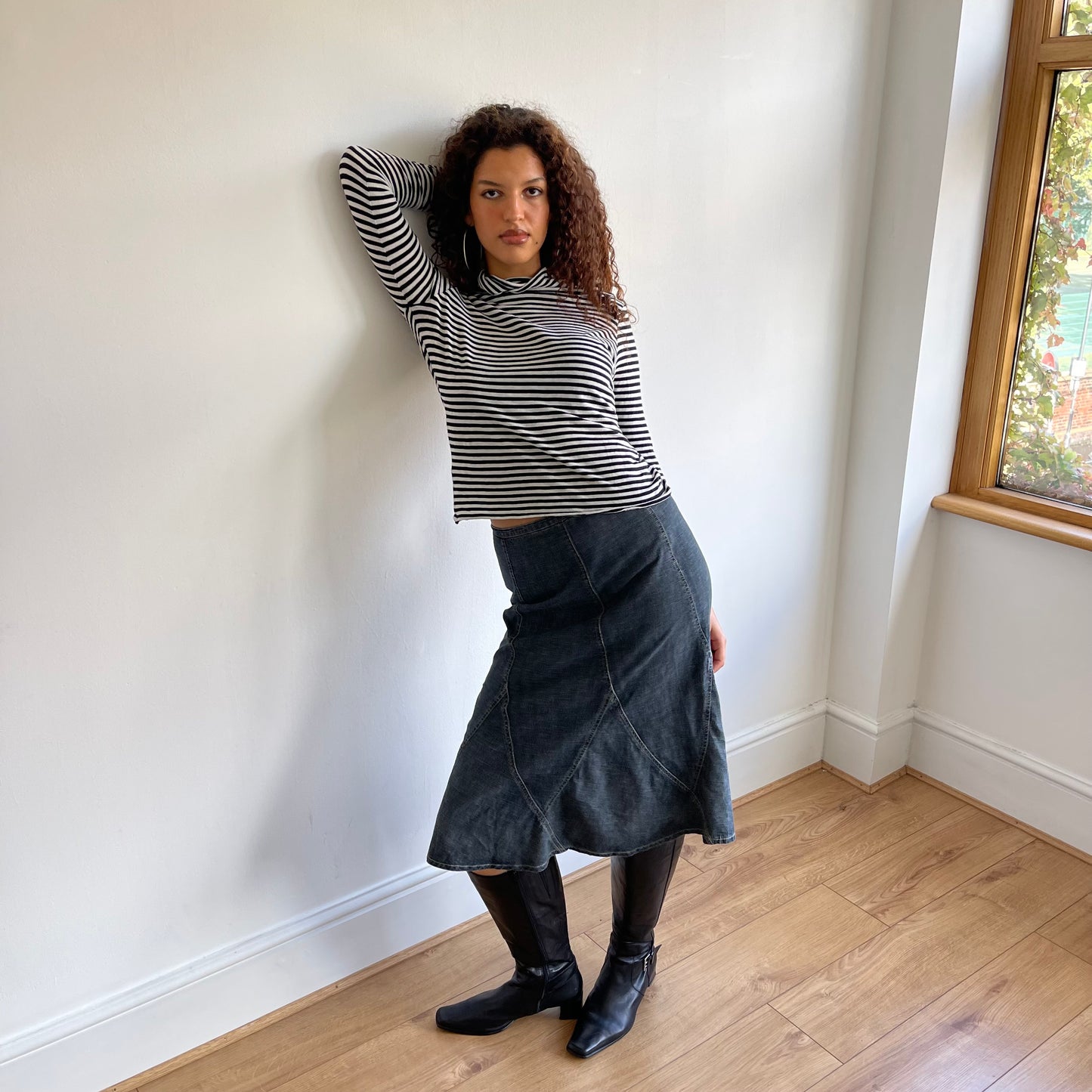 Black stripe roll neck - Size S