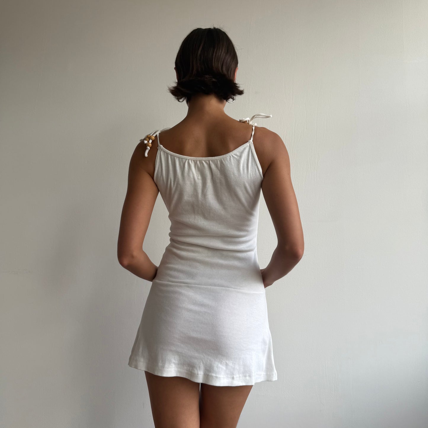 White beaded mini dress - Size S