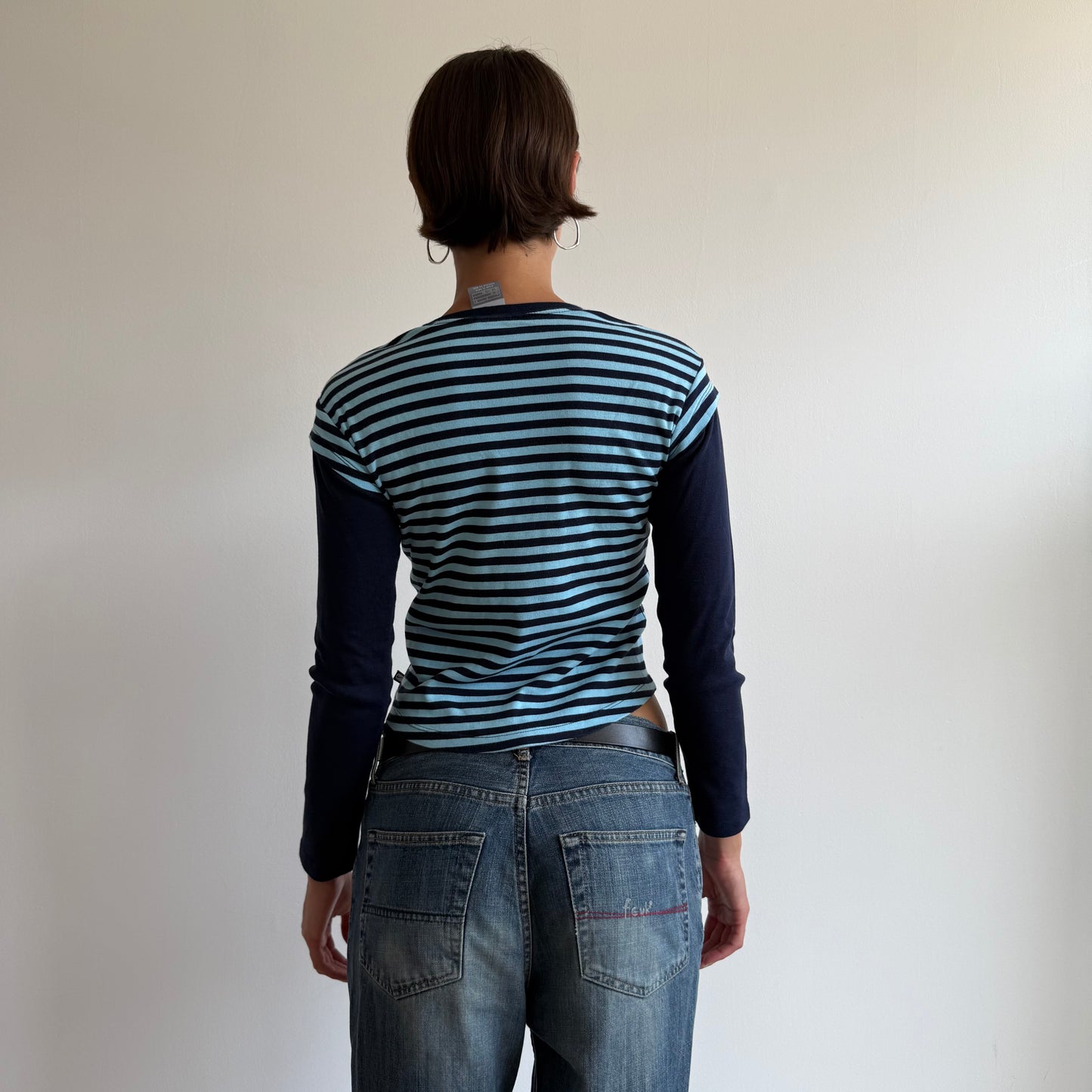 Blue striped Nike long sleeve top - Size XS