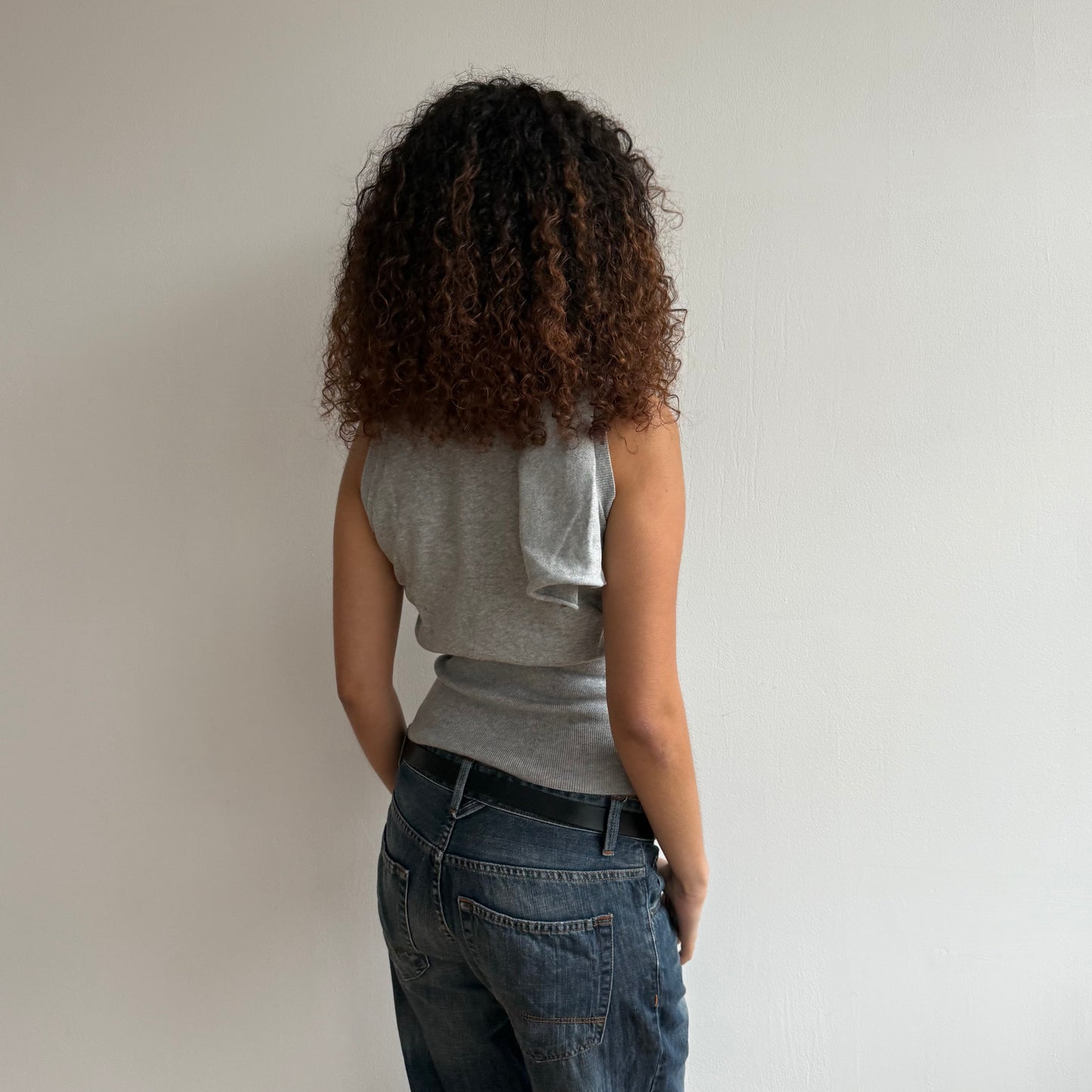 Grey scarf knit jumper - Size S